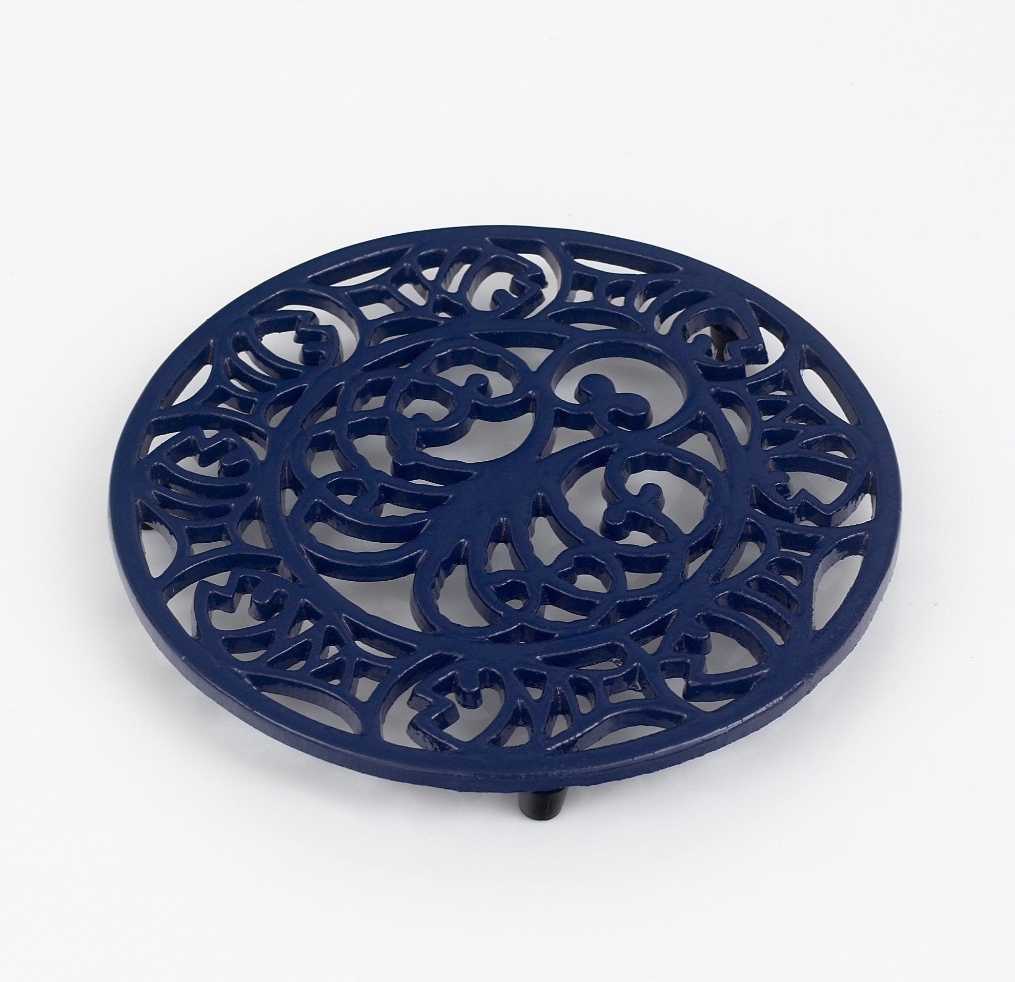 Cast Iron Octopus & Fish Trivet Blue