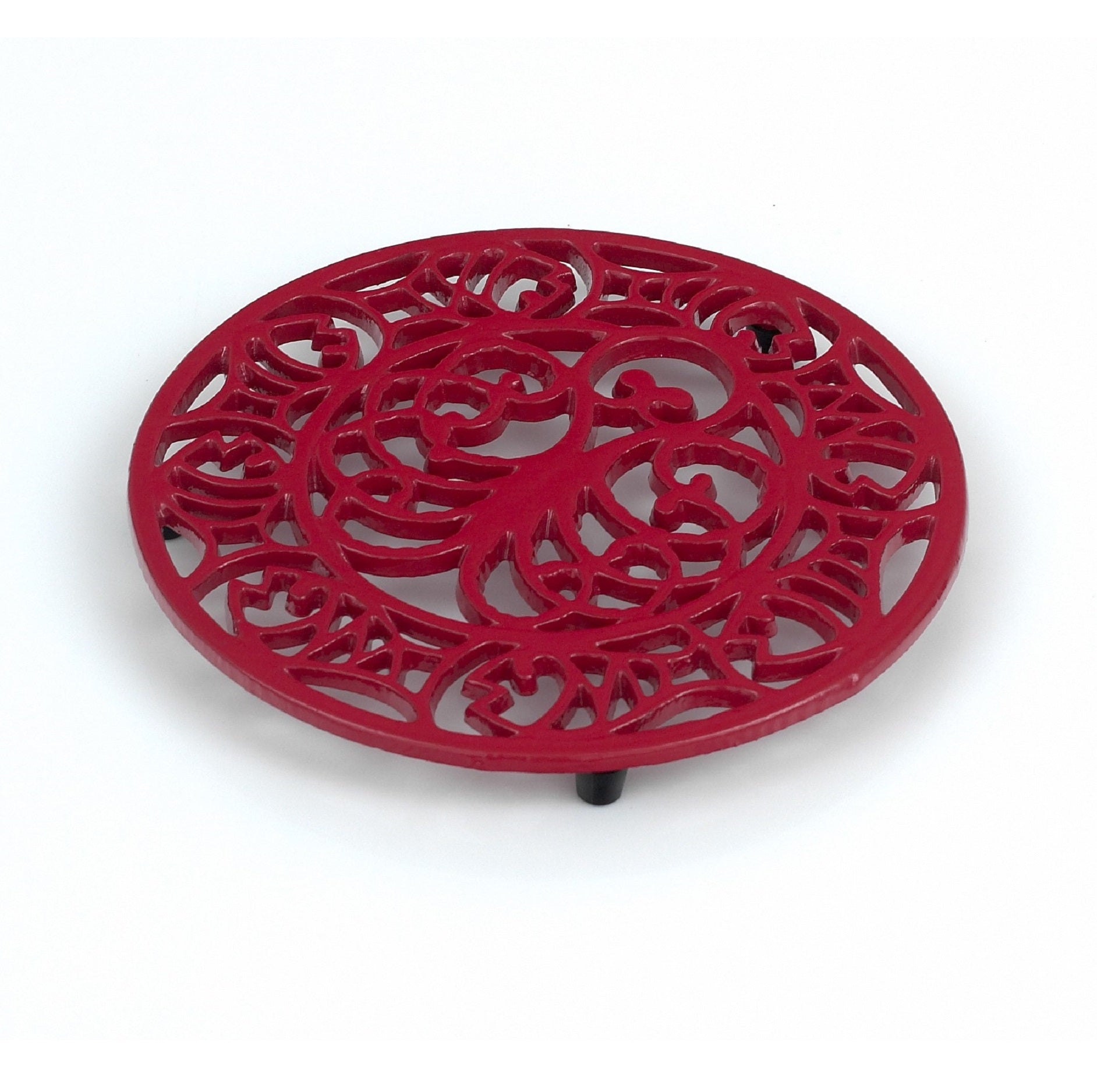 Cast Iron Octopus & Fish Trivet Red