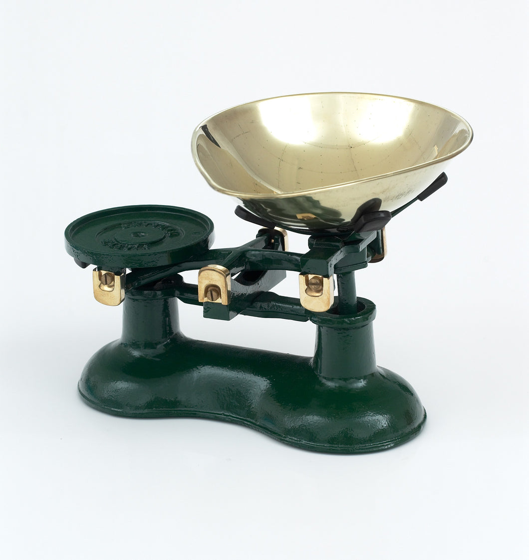 Cast Iron Scales Green with Brass fittings
