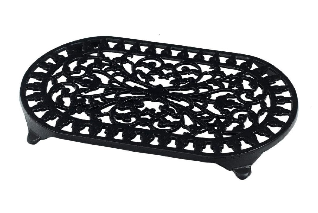 Cast Iron Oval Trivet Black