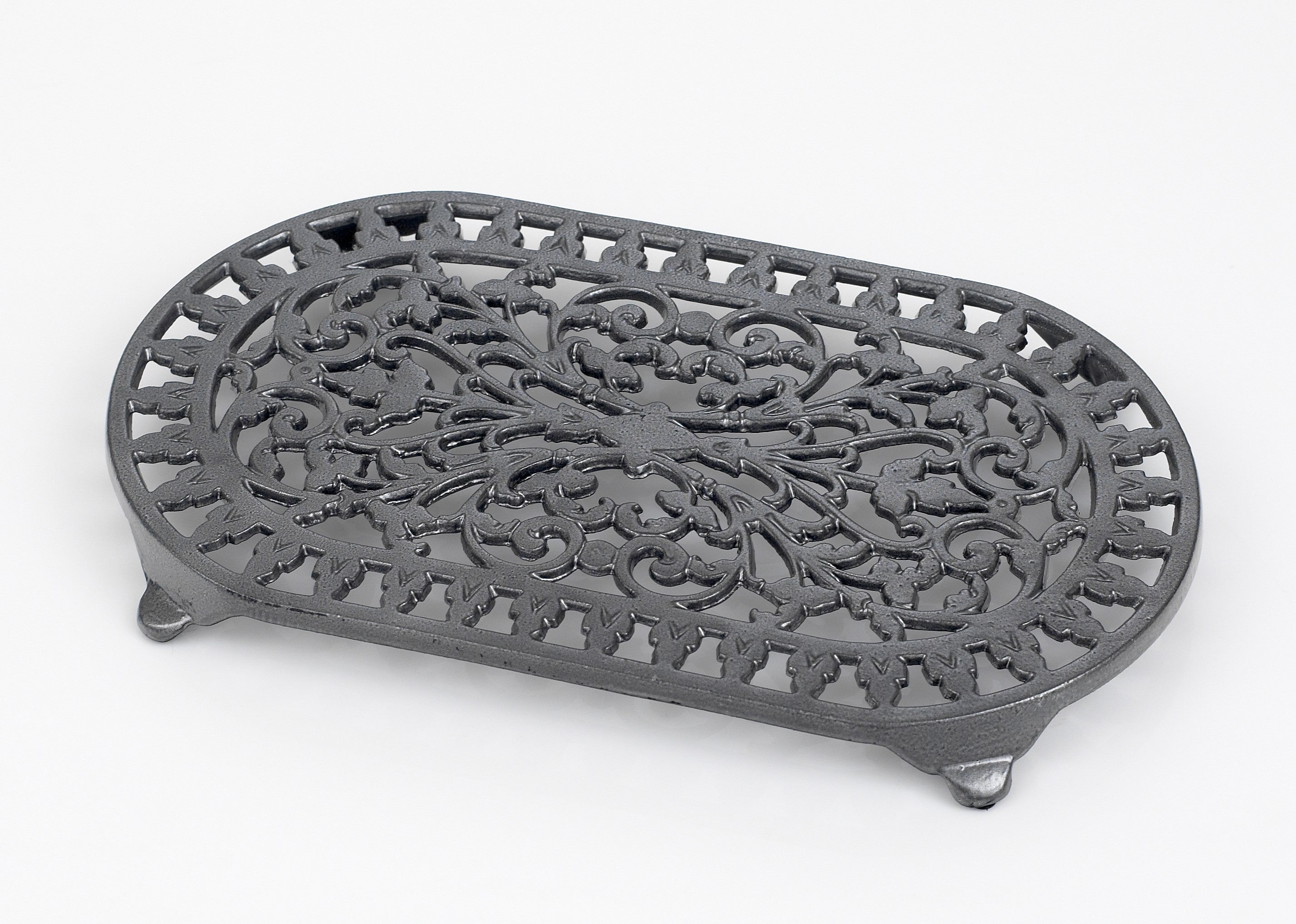 Cast Iron Oval Trivet Graphite